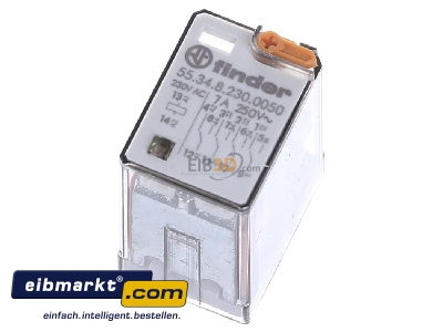 Ansicht oben hinten Finder 55.34.8.230.0050 Relais + LED 230VAC 4W 7A f.Fas. 94.04/84/44 