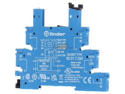 Front view Finder 93.01.7.024 Relay socket 5-pin 
