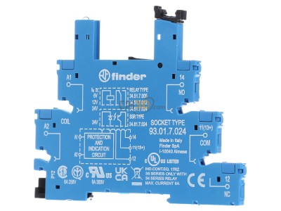 Frontansicht Finder 93.01.7.024 Schraubfassung bl. f.34.51 fr 5/12/24VDC 