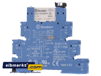 Front view Finder 38.51.7.012.0050 Switching relay DC 12V 6A - 
