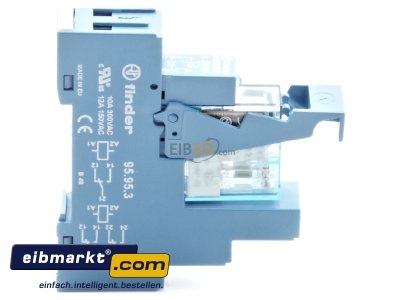 Ansicht oben rechts Koppelrel.sensi.12VDC 2W8A m.Fas.+LED+Freil. 49.52.7.012.0050 Finder 49.52.7.012.0050