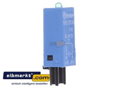 Ansicht links Finder 99.80.9.060.99 LED gn + Diode 28..60VDC f.Fas. 94.82/83/84 