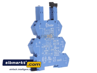 Ansicht links Finder 93.51.7.024 Fassung m.Zugfederklemme 12VDC blau 
