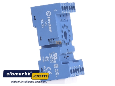 View on the left Finder 9003 Relay socket 11-pin
