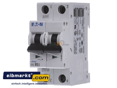 Front view Eaton (Moeller) FAZ-B10/2 Miniature circuit breaker 2-p B10A
