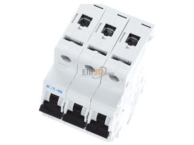 View up front Eaton FAZ-B10/3 Miniature circuit breaker 3-p B10A 
