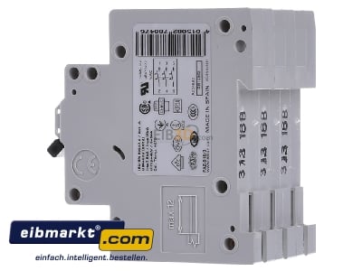 Ansicht rechts Eaton (Moeller) FAZ-B16/3 Leitungsschutzschalter B 16A, 3p 