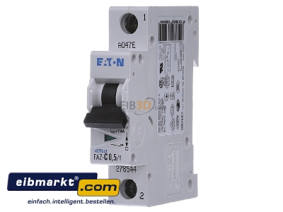 Front view Eaton (Moeller) FAZ-C0,5/1 Miniature circuit breaker 1-p C0,5A
