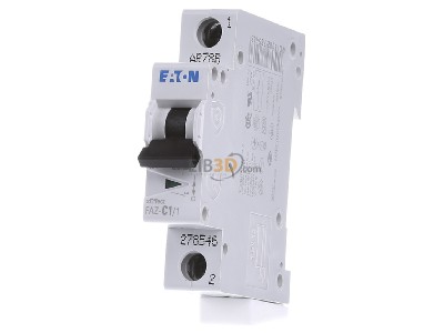 Front view Eaton FAZ-C1/1 Miniature circuit breaker 1-p C1A 
