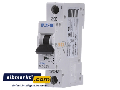 Front view Eaton (Moeller) FAZ-C2/1 Miniature circuit breaker 1-p C2A - 
