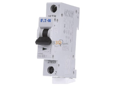 Front view Eaton FAZ-C3/1 Miniature circuit breaker 1-p C3A 
