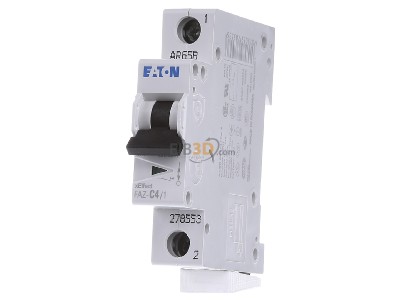 Front view Eaton FAZ-C4/1 Miniature circuit breaker 1-p C4A 
