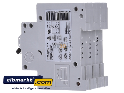 View on the right Eaton (Moeller) FAZ-C10/3 Miniature circuit breaker 3-p C10A
