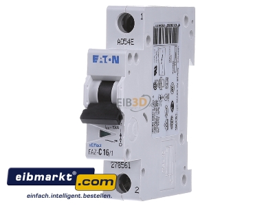 Front view Eaton (Moeller) FAZ-C16/1 Miniature circuit breaker 1-p C16A - 
