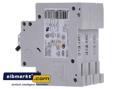 View on the right Eaton (Moeller) FAZ-C32/3 Miniature circuit breaker 3-p C32A
