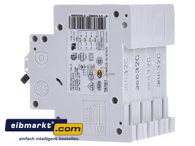 View on the right Eaton (Moeller) FAZ-C32/4 Miniature circuit breaker 4-p C32A
