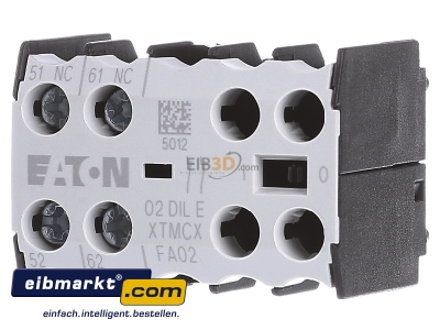 Front view Eaton (Moeller) 02DILE Auxiliary contact block 0 NO/2 NC 
