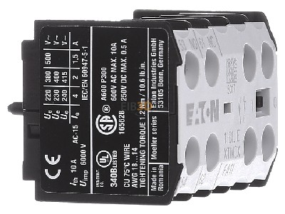 Ansicht links Eaton 11DILE Hilfsschalterbaustein 1S+1,Zentral-Aufbau 