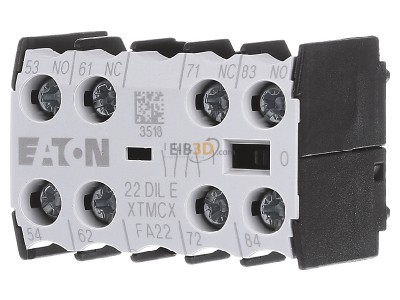 Front view Eaton 22DILE Auxiliary contact block 2 NO/2 NC 
