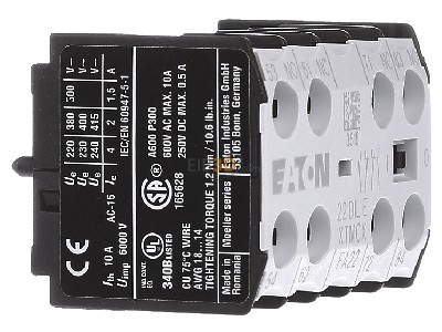 View on the left Eaton 22DILE Auxiliary contact block 2 NO/2 NC 

