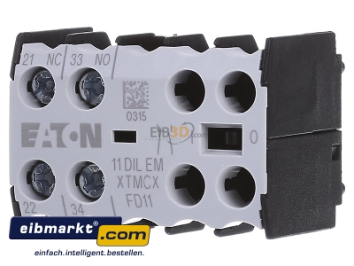 Front view Eaton (Moeller) 11DILEM Auxiliary contact block 1 NO/1 NC
