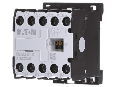 Front view Eaton DILEM-01-G(24VDC) Magnet contactor 8,8A 24VDC 
