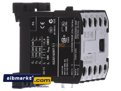 View on the left Eaton (Moeller) DILER-40-G(24VDC) Contactor relay 24VDC 0NC/ 4 NO
