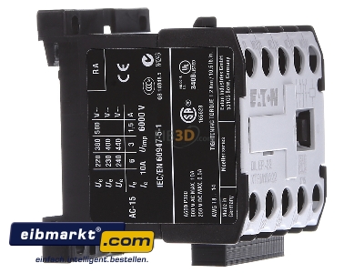 View on the left Eaton (Moeller) DILER-22(24V50/60HZ) Contactor relay 24VAC 2NC/ 2 NO 

