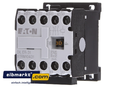 Front view Eaton (Moeller) DILER-31/220V Contactor relay 220VAC 1NC/ 3 NO
