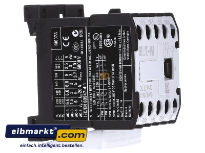 Ansicht links Eaton (Moeller) DILEEM-10(230V50HZ) Leistungsschtz AC-3/400V:3kW 3p 