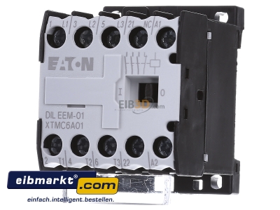 Front view Eaton (Moeller) DILEEM-01(230V50Hz) Magnet contactor 6,6A 230VAC

