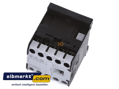 View up front Eaton (Moeller) DILEEM-01(230V50Hz) Magnet contactor 6,6A 230VAC
