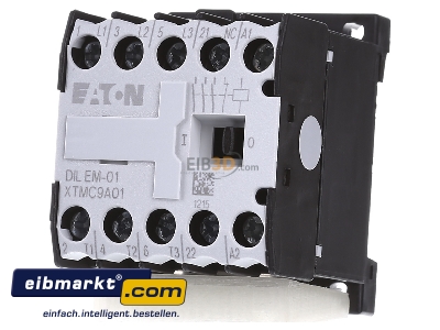 Frontansicht Eaton (Moeller) DILEM-01(24V50HZ) Leistungsschtz AC-3/400V:4kW 3p 