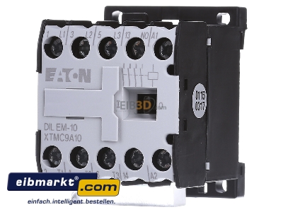 Front view Eaton (Moeller) DILEM-10(24V50HZ) Magnet contactor 8,8A 24VAC
