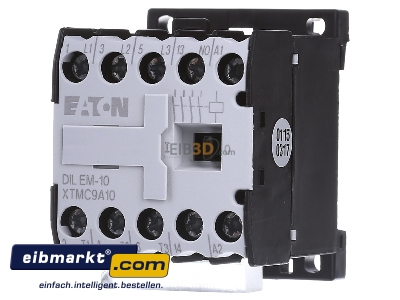 Frontansicht Eaton (Moeller) DILEM-10(24V50HZ) Leistungsschtz AC-3/400V:4kW 3p 