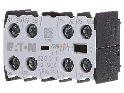 Front view Eaton 22DDILE Auxiliary contact block 2 NO/2 NC 
