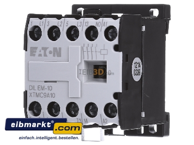 Front view Eaton (Moeller) DILEM-10(400V50HZ) Magnet contactor 8,8A 400VAC
