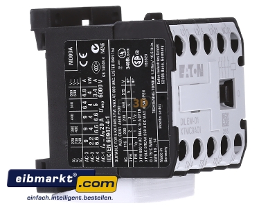 Ansicht links Eaton (Moeller) DILEM-01(400V50HZ) Leistungsschtz AC-3/400V:4kW 3p 