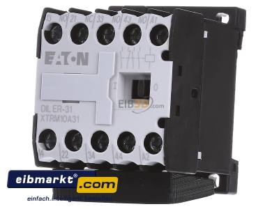 Front view Eaton (Moeller) DILER-31(24V50HZ) Contactor relay 24VAC 0VDC 1NC/ 3 NO - 
