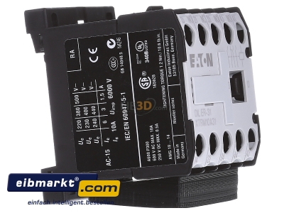 View on the left Eaton (Moeller) DILER-31(24V50HZ) Contactor relay 24VAC 0VDC 1NC/ 3 NO - 
