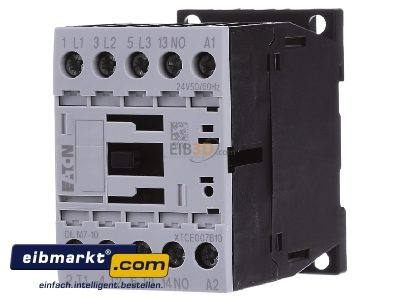 Front view Eaton (Moeller) DILM7-10(24V50/60HZ) Magnet contactor 7A 24VAC 
