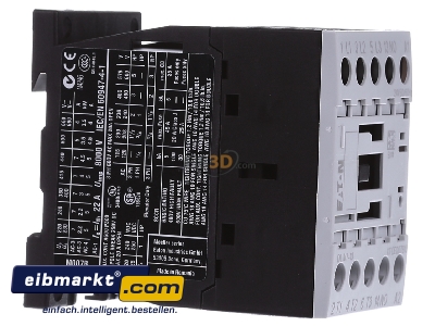 View on the left Eaton (Moeller) DILM7-10(24V50/60HZ) Magnet contactor 7A 24VAC 
