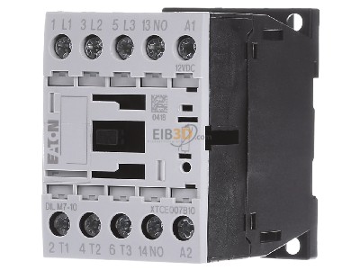 Front view Eaton DILM7-10(12VDC) Magnet contactor 7A 0...12VDC 
