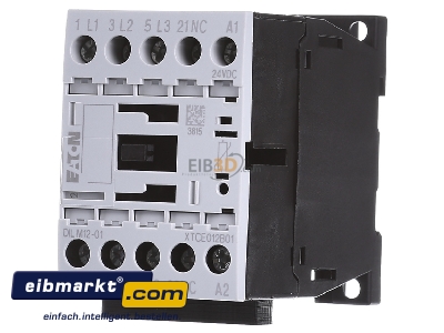 Front view Eaton (Moeller) DILM12-01(24VDC) Magnet contactor 12A 24VDC - 

