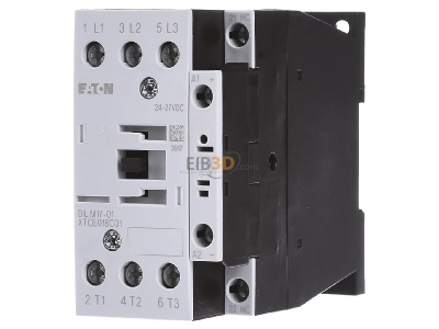 Front view Eaton DILM17-01(RDC24) Magnet contactor 18A 24...27VDC 
