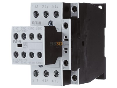 Front view Eaton DILM32-32(230V50HZ) Magnet contactor 32A 230VAC 0VDC 
