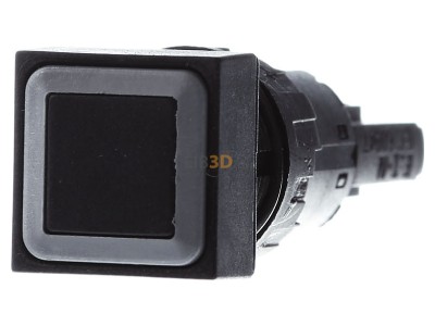 Front view Eaton Q18D-SW Push button actuator black IP65 
