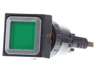 Front view Eaton Q18LT-GN/WB Push button actuator green IP65 

