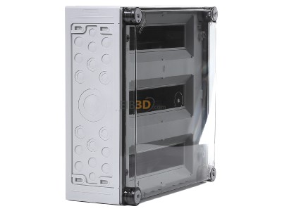 View on the left Eaton AE/I44E Surface mounted distribution board 375mm 
