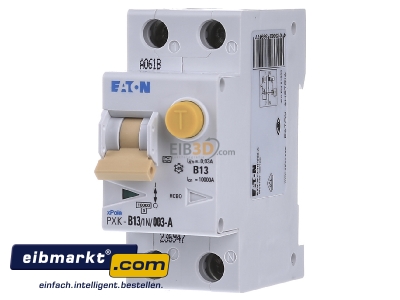 Front view Eaton (Installation) PXK-B13/1N/003-A Earth leakage circuit breaker B13/0,03A - 
